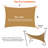 Rectangle Shade Sail Canopy 98% UV Block Awning Shelter with Ropes