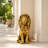 Gold Finish Seated Lion Garden Statue