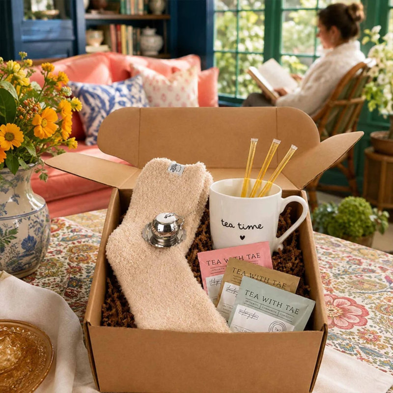 Panier-cadeau de thé chaud réconfortant