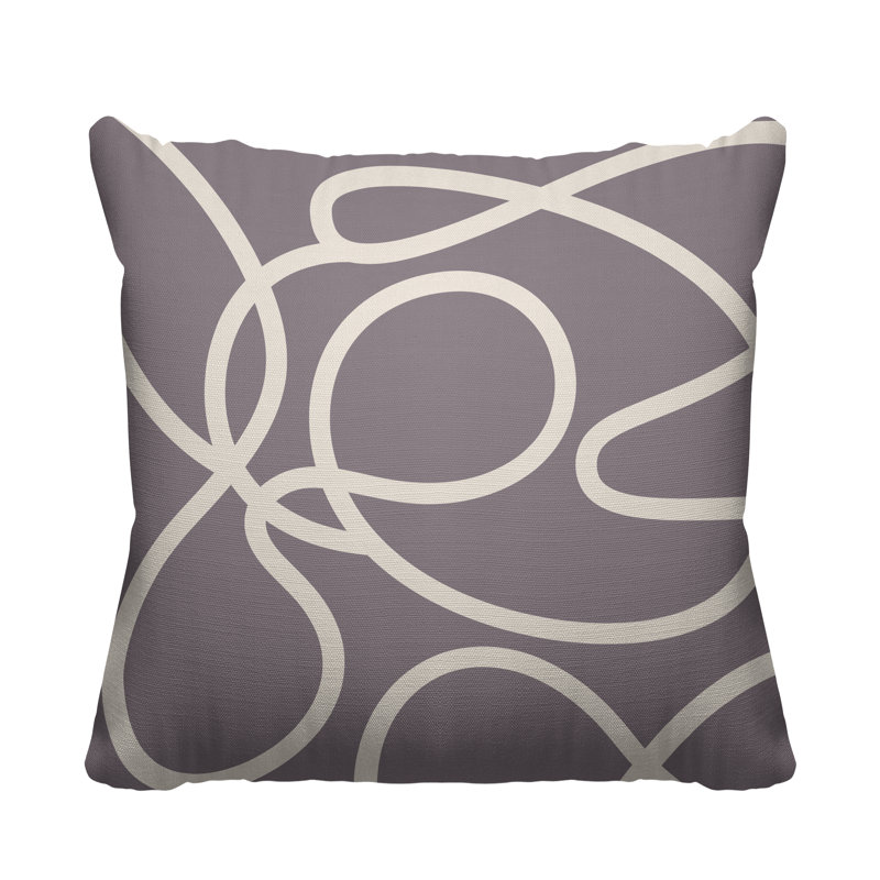 Coussin décoratif intérieur / extérieur Boho Doodles, L 17 po x H 17 po, Mauve