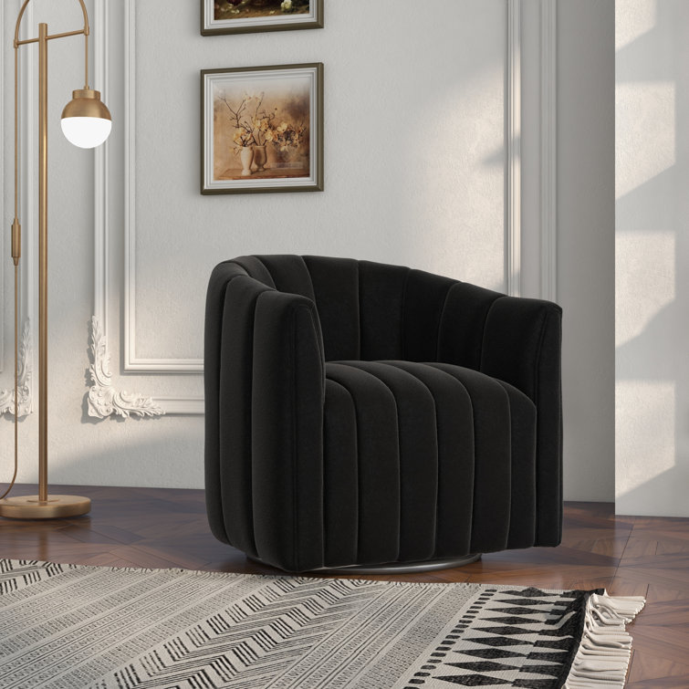 20.6 Modern Comfortable 360 Degree Swivel Accent Chair, Black