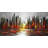 Abstract Red Skyline - Framed Canvas for Home Decor