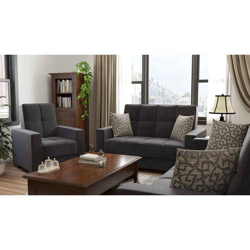 Rangement rembourré en microfibre noire: transformez votre espace de vie en microfibre avec rangement: pratique pour un usage quotidien