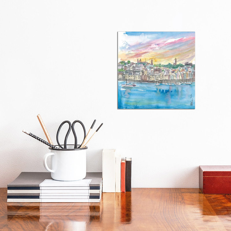 St Peter Port Guernsey Harbour Scene by Markus & Martina Bleichner - Wrapped Canvas Print, 30.48 cm H x 30.48 cm W