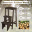 Banc échelle en bois d'hévéa pliable Fletchley-2090851124