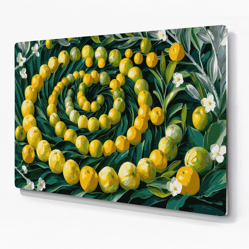 «Fruit Limequat», art mural en métal vert, H 8 po x l 10 po