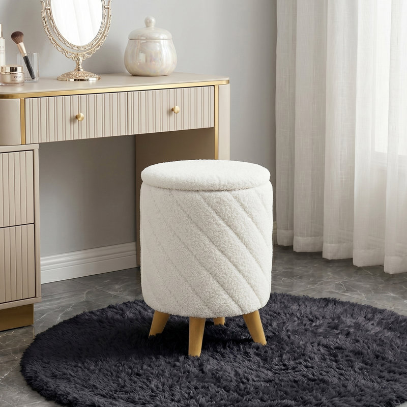 43cm Wide Cylinder Striped Standard Ottoman
