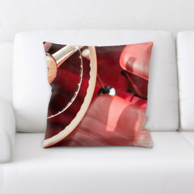 Steering Wheel Microsuede Reversible Throw Pillow