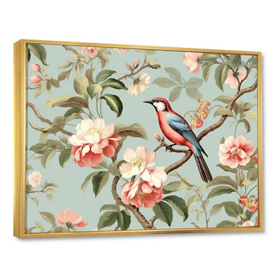 Chinoiserie, oiseaux et pivoines III sur toile