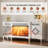 Silver Mirrored Fireplace TV Stand, Modern TV Stand Entertainment Center with Fireplace - Storage Cabinets & Drawers, Adjustable Heat & 3D Flame Effect, Crushed Diamonds, Fits Tvs Up To 65"+-1254056197