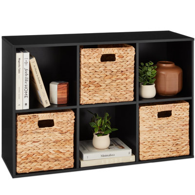 6-Cube Storage Organizer, 13.5in Shelf Opening, Bookcase, Display Shelf, Customizable w/ 3 Removable Back Panels