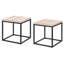 Ensemble de 2 tables d'appoint en bois de chêne naturel pour le salon de la chambre à coucher