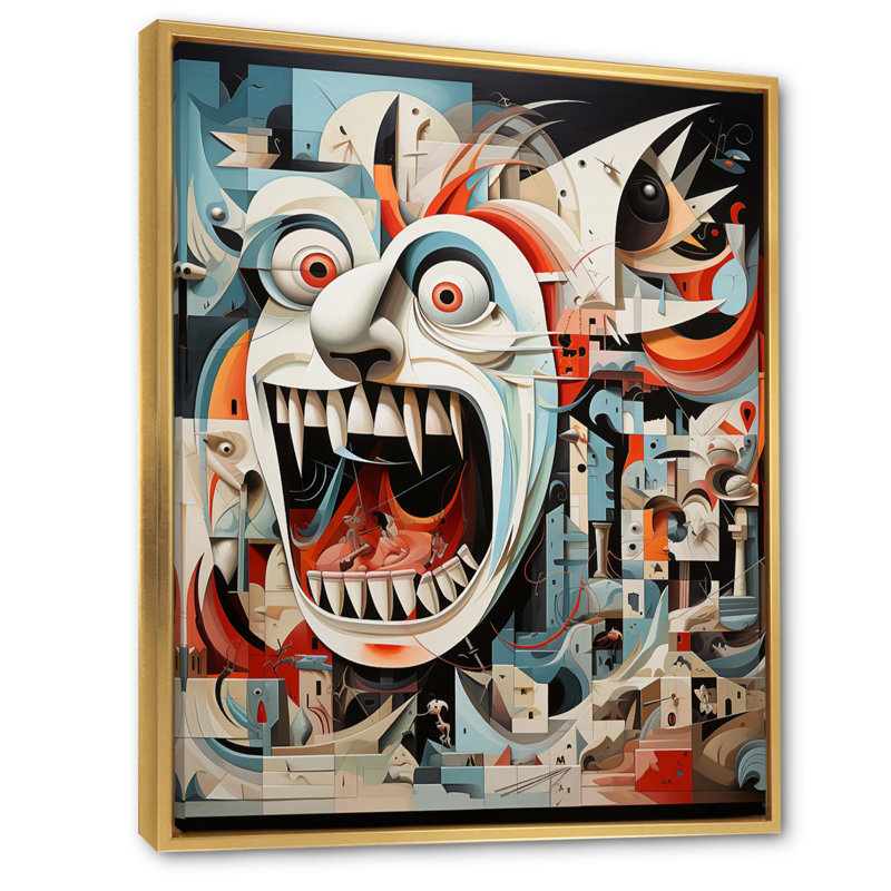 Chef-d'œuvre Guernica par Pablo I - reproduction sur toile, H 20 po x l 12 po x P 1 po, Cadre flottant doré