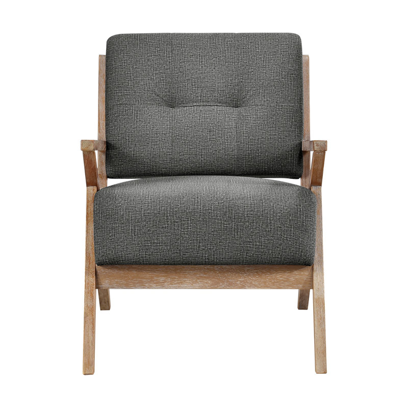 Chaise d'appoint moderne avec dossier capitonné 1pc, Gris foncé