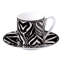 Coffee Cup & Saucer ZEBRA Set of 2 in Luxury Box diam. 2.3in, H 2.5in, Cap. 4 oz, Saucer diam. 4.75in