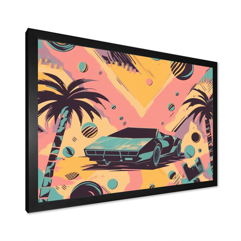 80S Groovy Cars V 80's Groovy Cars V, reproduction sur toile encadrée, Noir, H 16 po x l 32 po x P 1 po