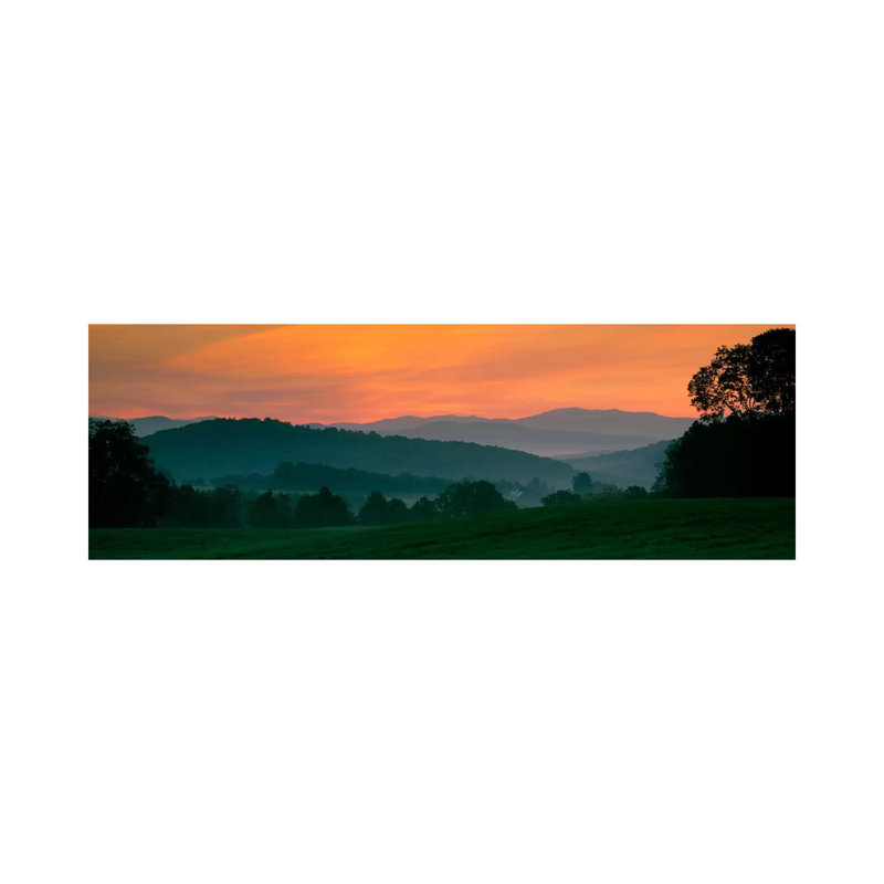 Foggy Hillside Sunrise, Caledonia County, Vermont, USA by Panoramic Images - Wrapped Canvas Print
