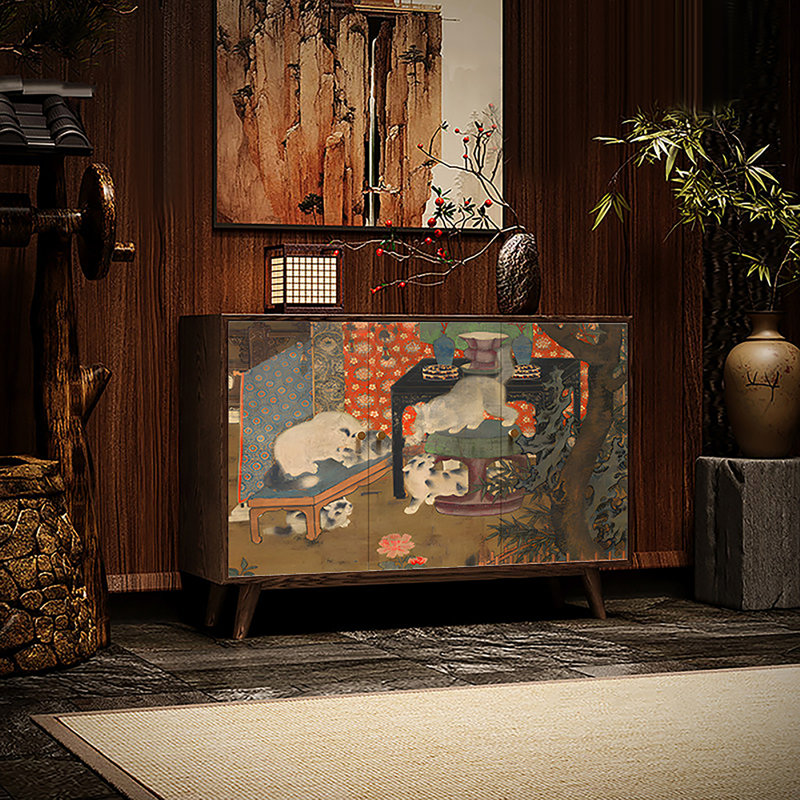 Armoire décorative multifonctionnelle Aesthétique, Noyer