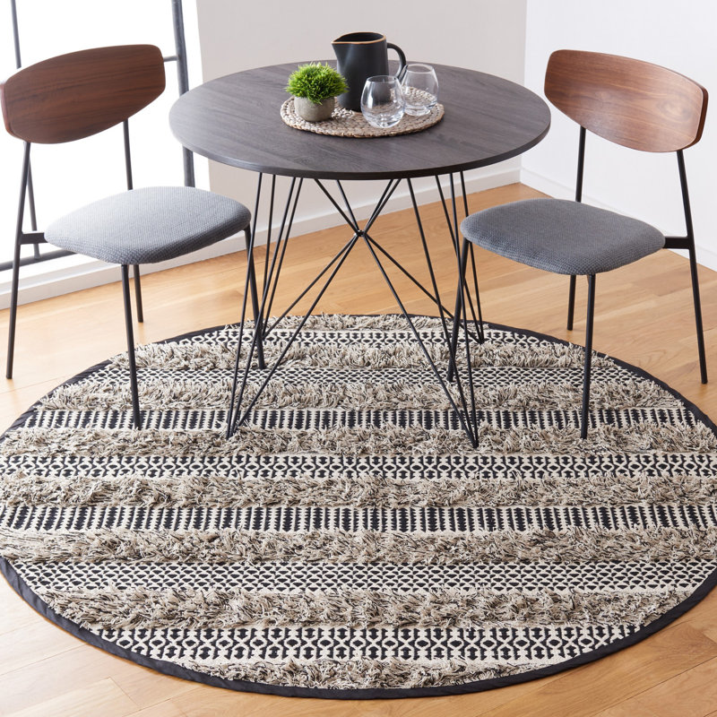 Natura Flat Weave Cotton Southwestern Rug, Round 6'