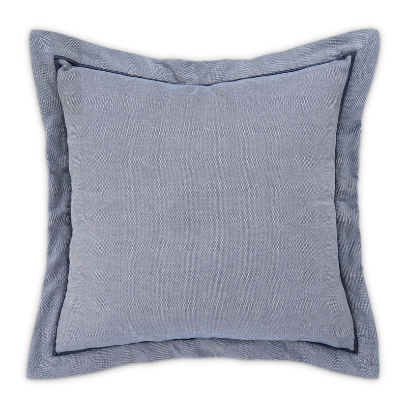 Mills Duvet Set - Denim, Queen Duvet Cover + 4 Shams + 2 Throw Pillows