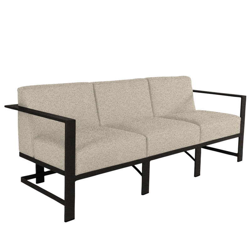 Studio Outdoor 3 - Seat Patio Sofa, Carbon Black, Sash Denim