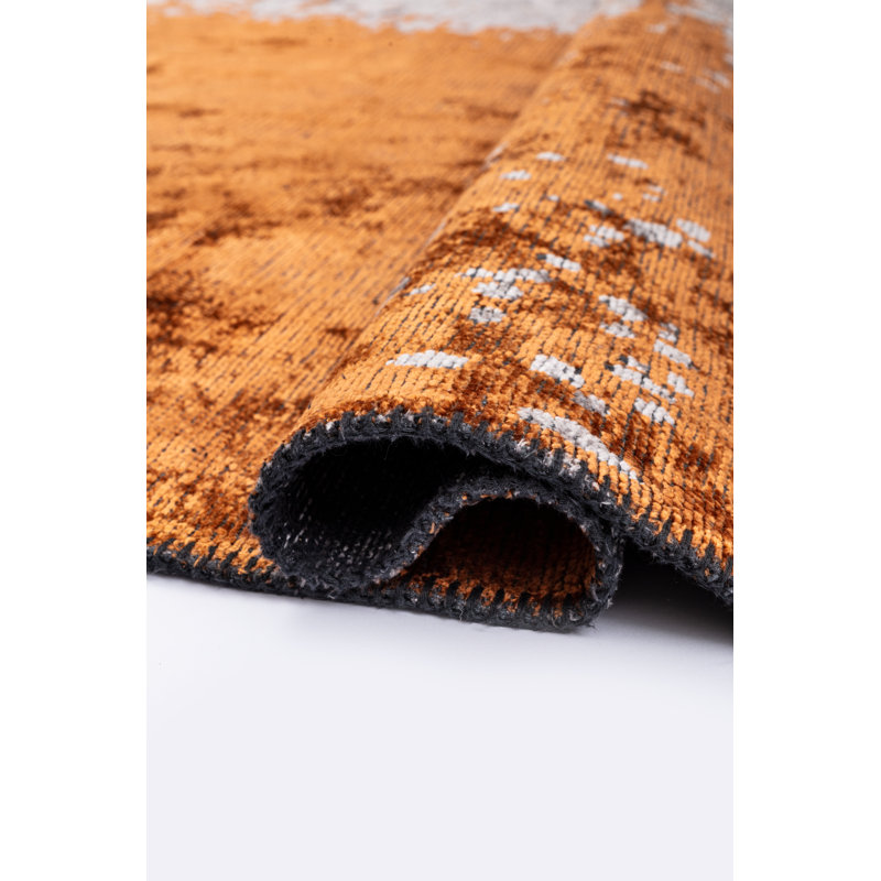 Tapis orange / gris Rapture, Rectangle 7 pi 10 po x 9 pi 10 po