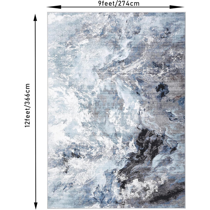 Machine Washable Non-Slip Rubberback Runner Modern Abstract Geometric Print Carpet Traditional Area Rug for HallwayBedroomLiving Room