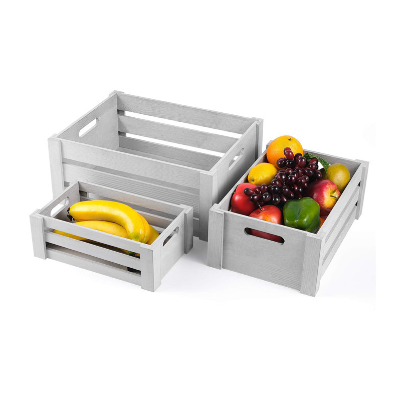 Ensemble de 3 paniers de rangement, Gris foncé