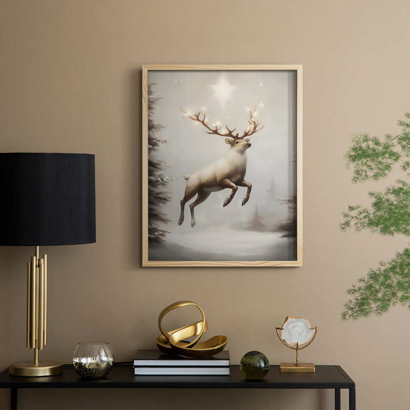 Christmas Holiday Art -Series 2-CCCXXVI Framed Print - Solid Wood, Naturel, H 11 po x l 9 po
