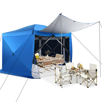 Pavillon de jardin Starry Sky Top 12 x 12 avec fenêtres en filet et parois latérales
