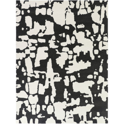 Hageman Charcoal/Cream Abstract Modern Area Rug
