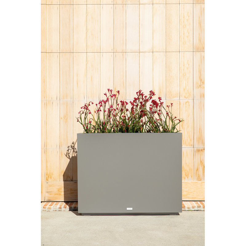 Veradek Block Series Medium 30" Gray Recycled Plastic Planter