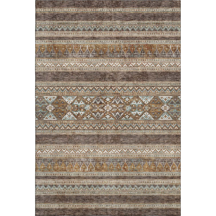 Premium Machine Washable Prisco Chocolate Rug