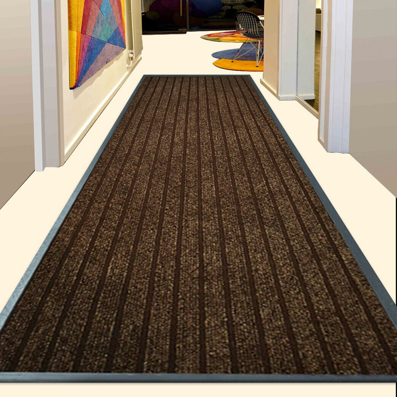 Non-Slip Indoor Outdoor Door Mat, Reunner 80 x 300 cm, Brown