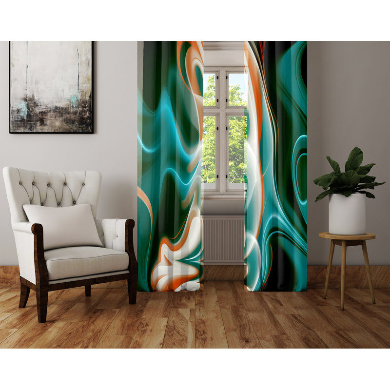 Bailie Semi Sheer Curtain Pair, 40" W x 82" L