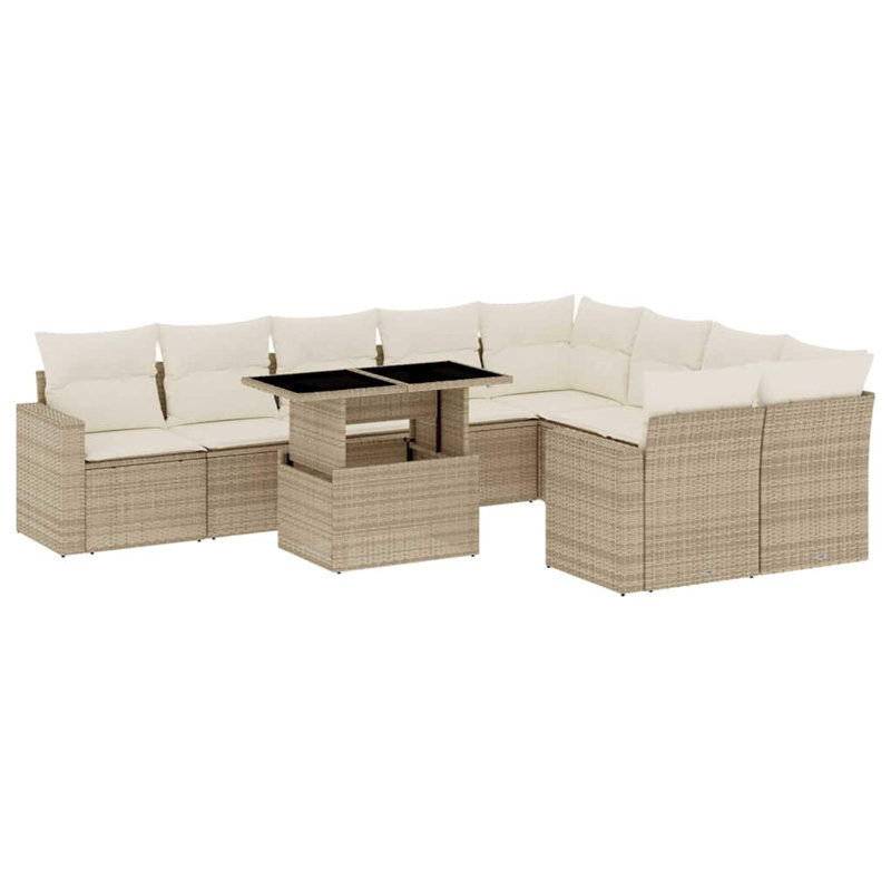 Ensemble de canapé de jardin en rotin poly Vidaxl