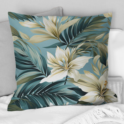 Coastal Neutrals Tropical Pattern I - Tropical Printed Throw Pillow