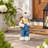 Rabbit Garden Statue in Blue Overalls