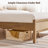 Boho Solid Wood Platform Bed Frame with Rattan Headboard and Footboard