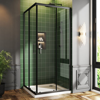 Corner Shower Enclosure 36 x 36 x 72 inch Double Sliding 1/4" Tempered Glass