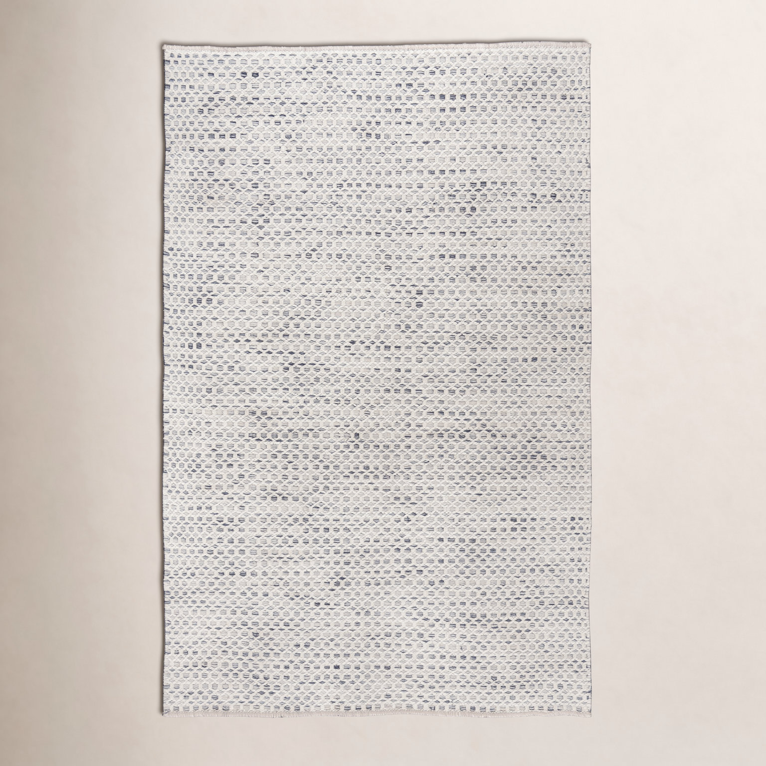 Quincy Beige Hand-Woven Geometric Wool Rug, Rectangle 7'6" x 9'6"