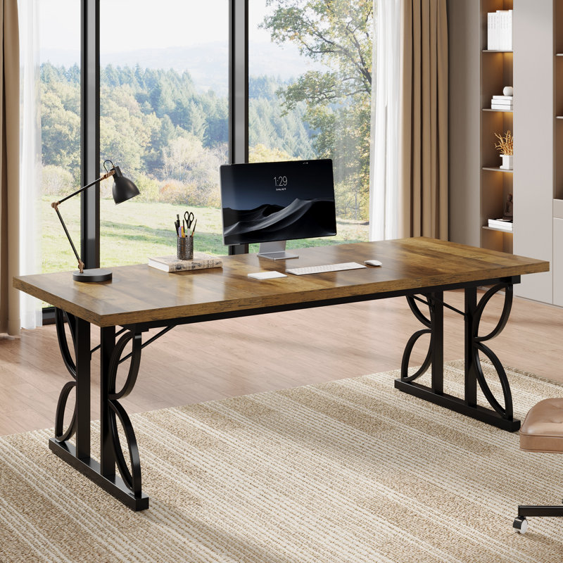 70.8-Inch Executive Home Office Desk, Industrial Office Computer Desk
