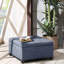 Banc de rangement bleu - Fabrication en bois massif et contreplaqué pour le bois de l'espace, coussin en mousse
