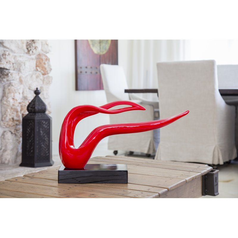 Statue sculpture en résine Oberry - Taille: L 25 po x l 6 po x H 13 po., Rouge
