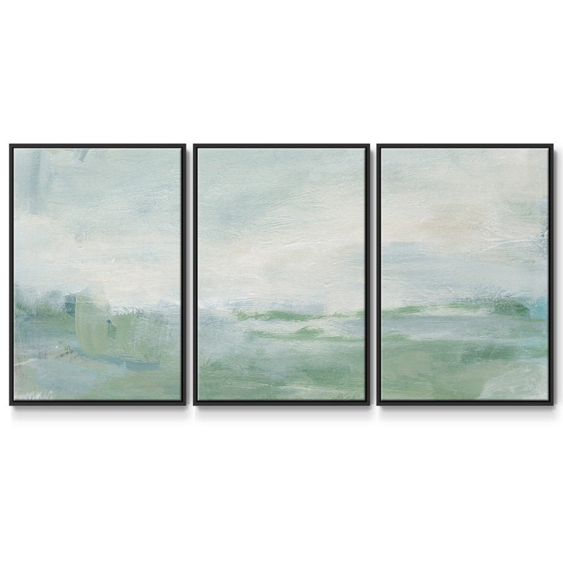 Coastal II - Toile encadrée multi-pièces, H 24 po x l 48 po x P 2 po, Noir