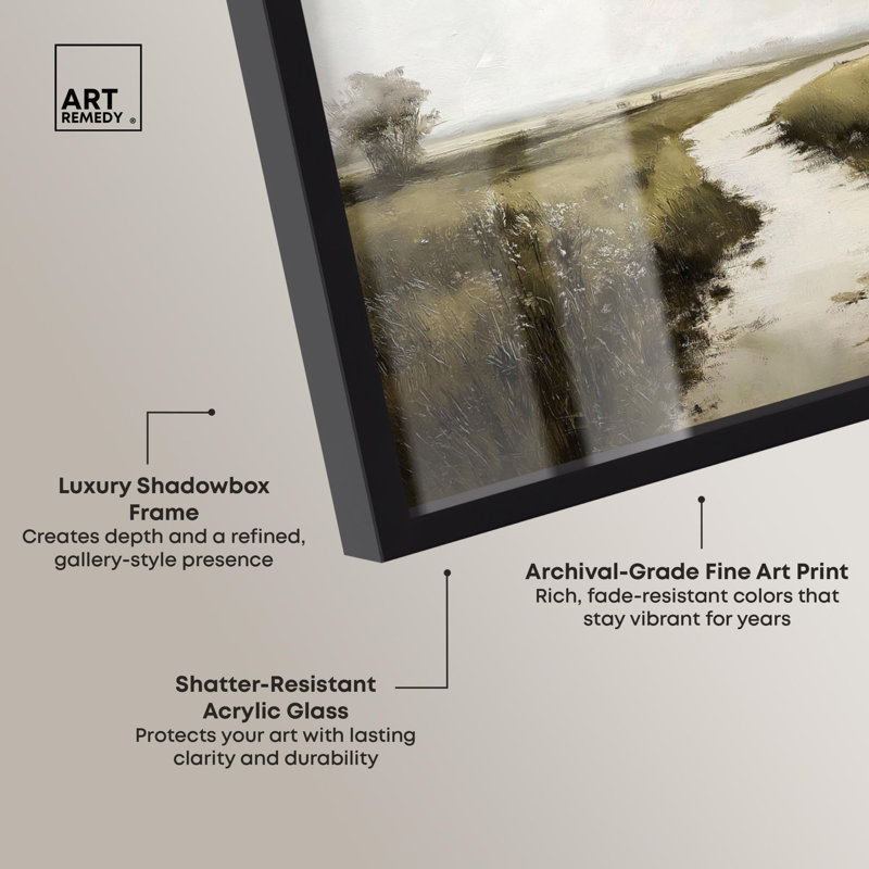 «Grassline Reflections Shadowbox Print» par Art Remedy, 37" H x 46" W, Noir