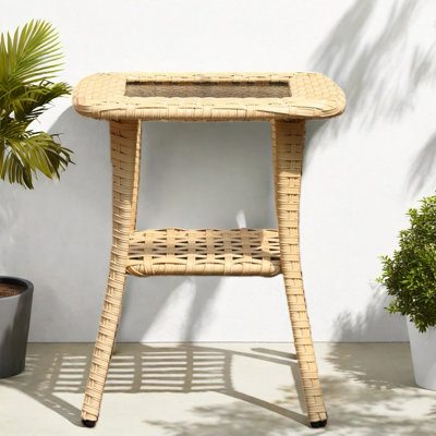 Patio Tables With Storage, Metal Glass Modern Compact Table For Home