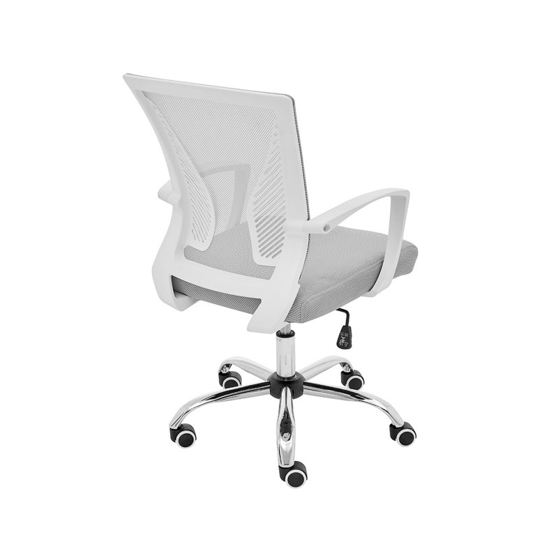 Chaise de travail en filet Mashea, Blanc, gris