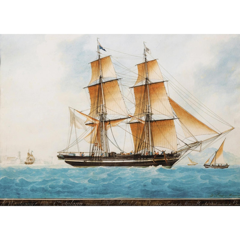 Le bateau le nautonnier, H 28 po x l 37 po