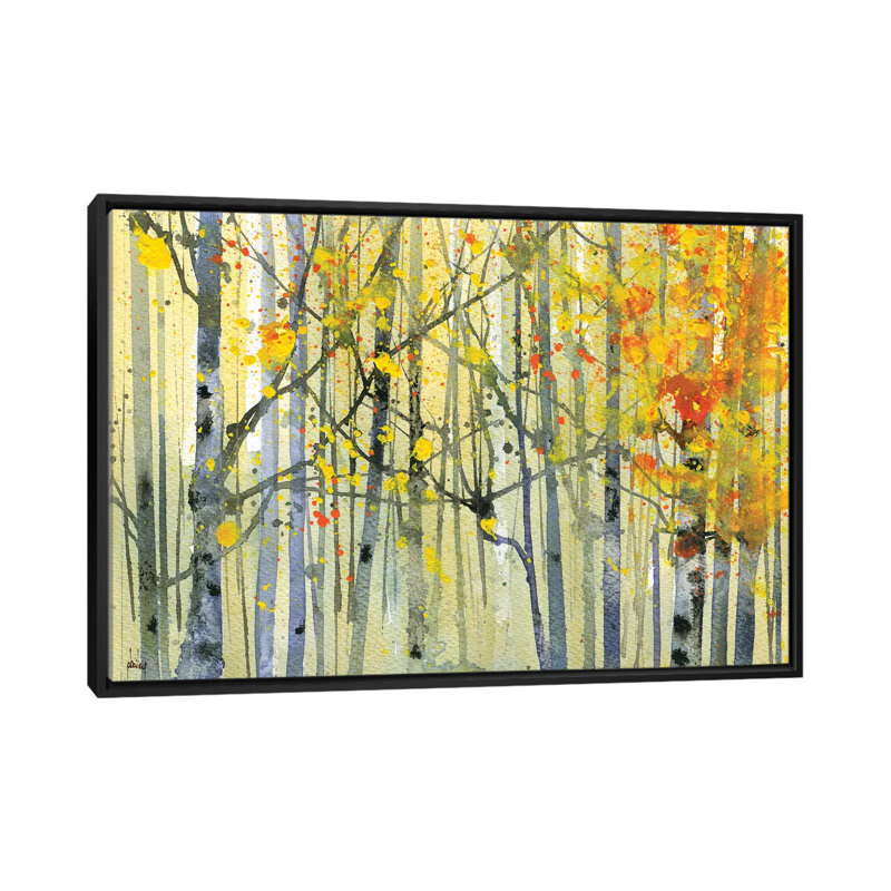 «Autumn Birches» par Paul Bailey, impression sur toile tendue, H 18 po x l 26 po x p 1,5 po, Toile avec cadre noir